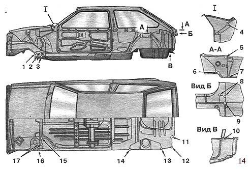 Кузов ваз 2108 чертеж
